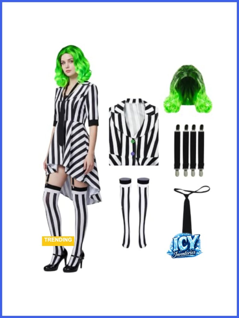 Got The Juice Striped Tuxedo Skirt Costume Adult Halloween Movie Cosplay Outfit